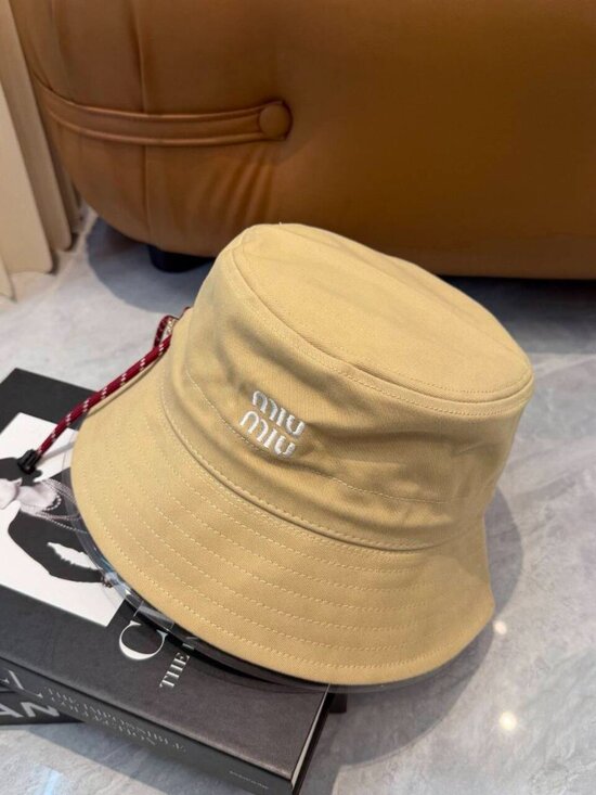 Miu Miu Beige Bucket Hat with Drawstring | Sun Hat main image 7